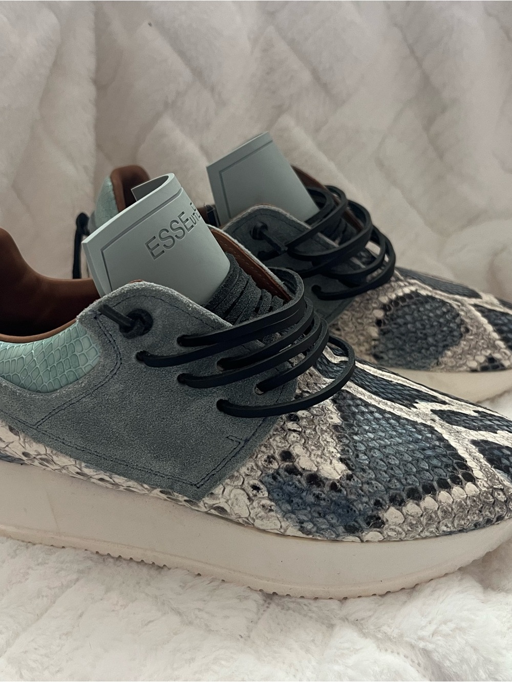 Women’s Lace-Up Athletic Sneakers in Teal and Gray
